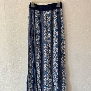 Blue Floral Maxi Skirt